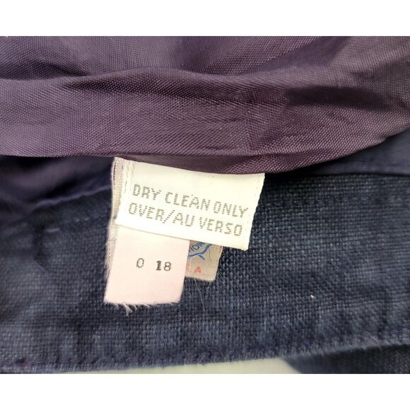 Liz Claiborne Collection Union Made USA Womens Navy Linen A-Line Skirt Size 8 - Picture 6 of 8